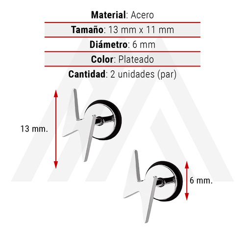 Aros De Acero Aros Mujer Plata Aros Hombre Piercing Rayo