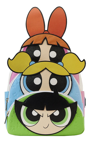 Mochila De Triple Bolsillo Powerpuff Girls Blanco