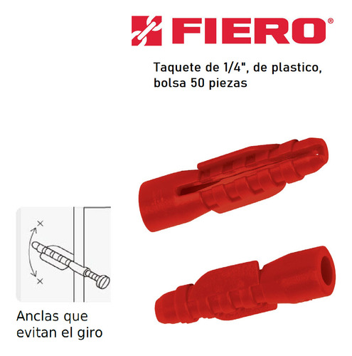 Pija Lamina 8 X 1 1/4 Taquete Rojo 1/4 (1000jg)