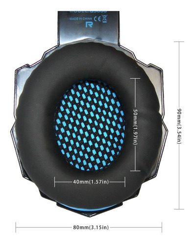 Auriculares gamer Kotion Each G9000 black y blue con luz LED