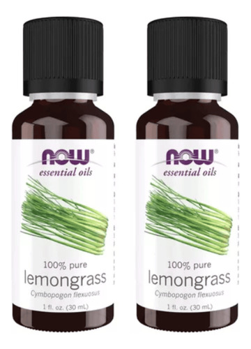 Kit C/ 2 Óleo Essencial Puro Now Foods Capim Limão Lemongrass 30ml