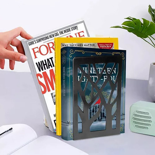 Soportes Metálicos Para Libros, 2 Pares Antideslizantes