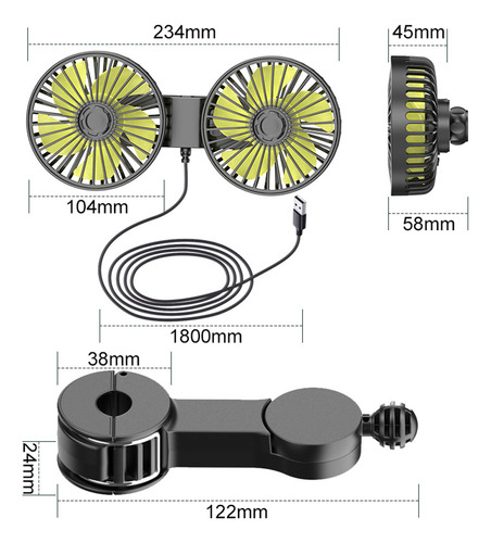 Ventilador Eléctrico Que Acelera La Rotación De La Furgoneta