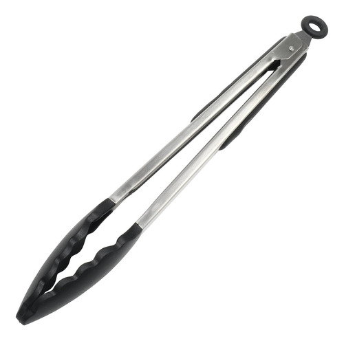 Pinzas De Cocina De Silicona Premium 30 Cm Color Negro