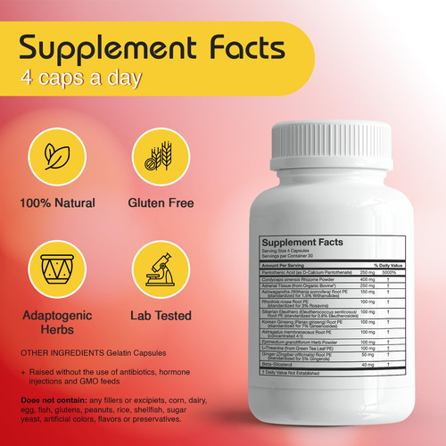 Suplemento Adrenal Adrenal Support De Rlc Labs 120 Cápsulas
