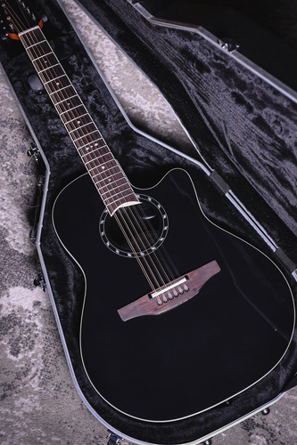 Violao 12 Cordas Ovation Pro Series Std Balladeer 2751ax-5 Preto Destro Rosewood (Usado)