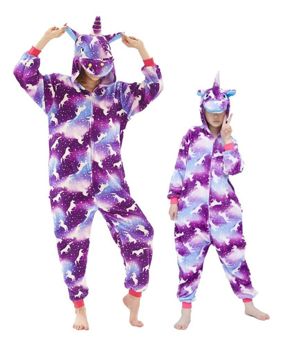 Pijama De Franela Unicornio Para Mujer Con Puntadas Unisex