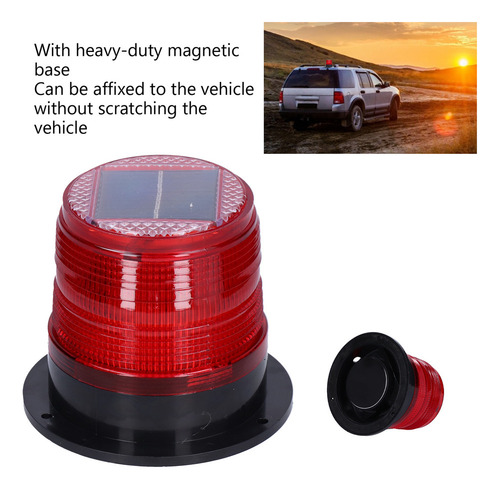 Luz De Advertencia Solar Led, Flash De Señal Roja Magnética