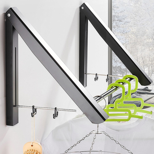 Colgador De Ropa Retráctil Montado En La Pared Space Alumini