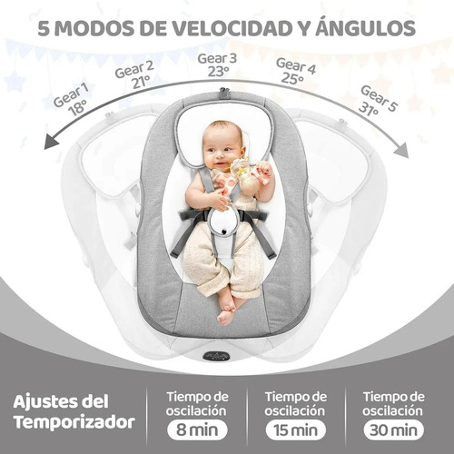 Mecedora Eléctrica Para Bebés Mosquitera Y Música