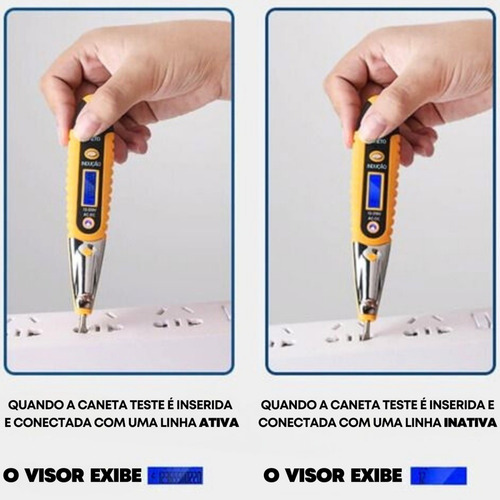 Kit Eletrica Chave Teste Digital + Caneta Detectora De Fase