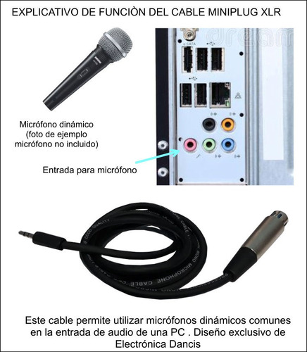 Cable Para Conectar Micrófonos Dinámicos A Pc De Escritorio | MercadoLibre