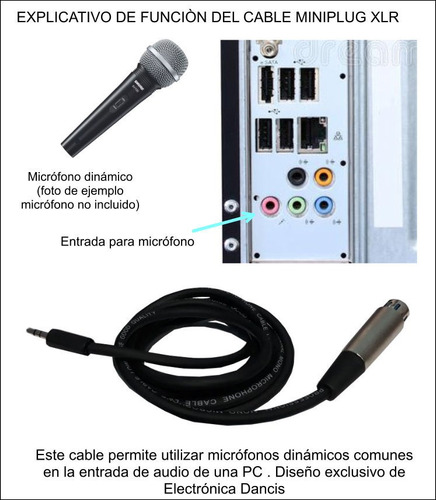 Imagen 3 de 3 de Cable Para Conectar Micrófonos Dinámicos A Pc De Escritorio