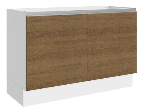 Balcão Gabinete De Pia Madesa Acordes 100% Mdf 120 Cm Cor Branco/Rustic