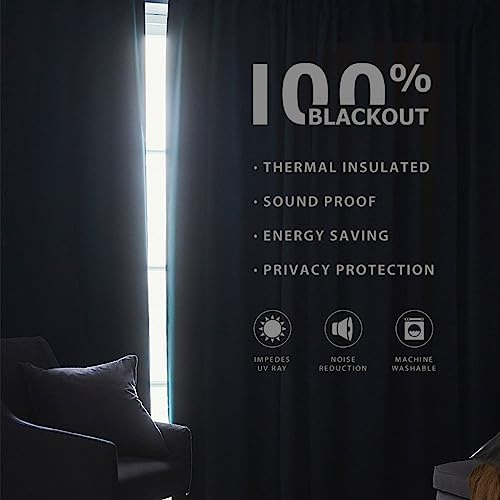 Cortinas De Lino Opacas 305 Cm, Juego De 2 Paneles