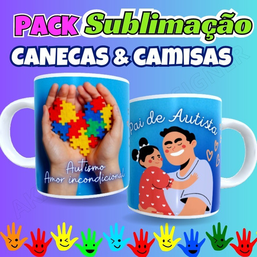 Autismo +200 Estampas Arte P/ Sublimação Camisetas E Canecas