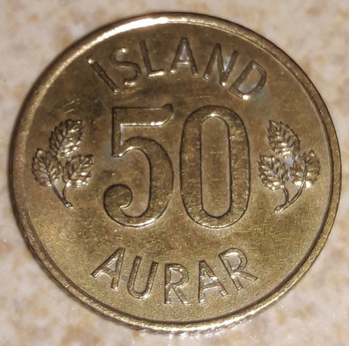 Moneda 50 Aurar Island 1974 Islandia
