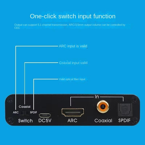 Para Adaptador De Conversão De Áudio Hdmi Arc Conversion