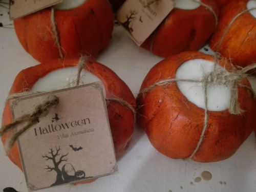 Maceta En Forma De Calabaza Con Cera De Soja Halloween X5