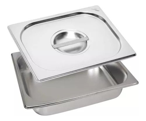 Kit Cuba Gn 1/2 X 100mm Inox + Tampa Estampada P/buffet