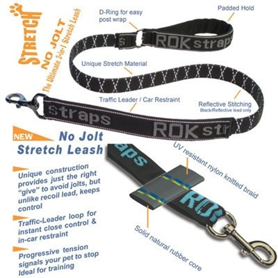 Correa Elastica Perros Rok Straps Delgada Rosa