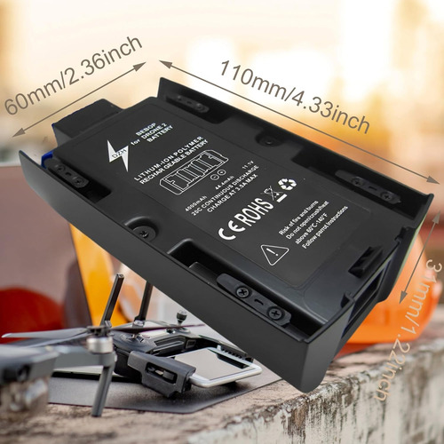 Batería 4000mah 11.1v Drone Parrot Bebop 2, Roja