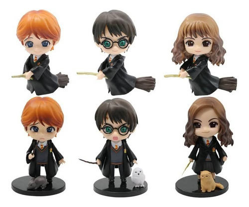 6 Figuras De Colección Pelicula Harry Potter Hermione Ron
