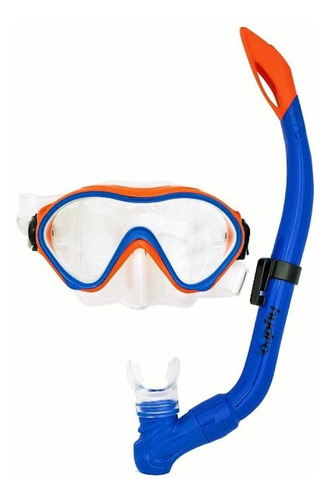 Imagen 1 de 4 de Set Buceo Junior Máscara Vidrio Templado + Snorkel Silicona