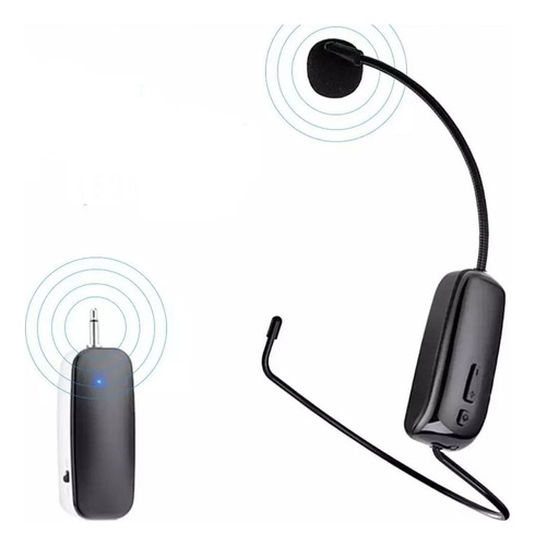 Microfone sem fio Bluetooth 5.0 com faixa de cabeça recarregável
