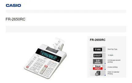 Casio fr2650rc top