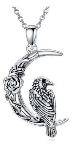 Collar De Cuervo Plesitep De Plata De Ley Con Colgante De Cu