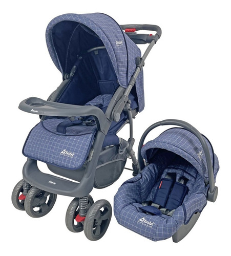 Carriola Asa Reversible Portabebe D'bebe Aventura Azul Azul Claro Gris Oscuro