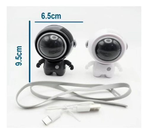 Ventilador Personal Recargable Astronauta Mini Colgante Blanco
