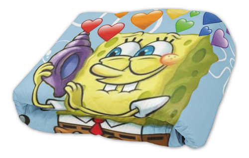 Cobija Bob Esponja Cobertor Ultrasuave Ligero Viajera Bob Esponja Liso