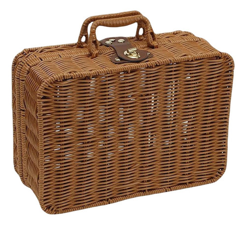 Cesta De Almacenamiento De Mimbre Tejida, Caja De M