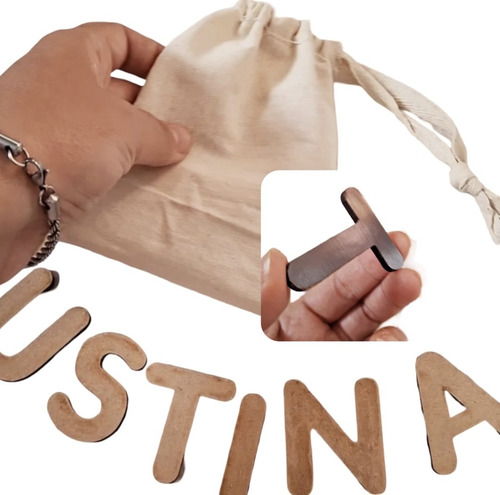 Abecedario Escolar Letras Mdf Fibrofacil + Bolsa + Imantado