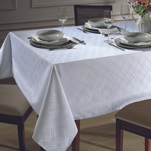 Toalha De Mesa Dohler Requinte Branco 1,40x2,10m 6 Lugares