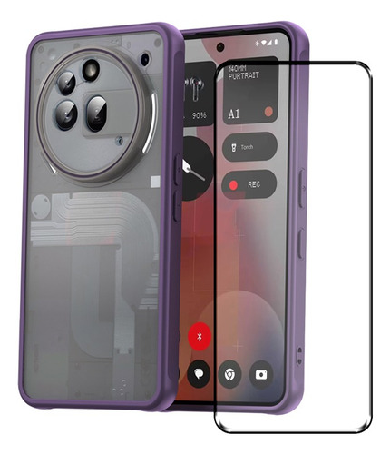Funda Para Nothing Phone 3a Pro Celulares Carcasas + Mica Cristal Violeta Nothing Phone 3a Pro