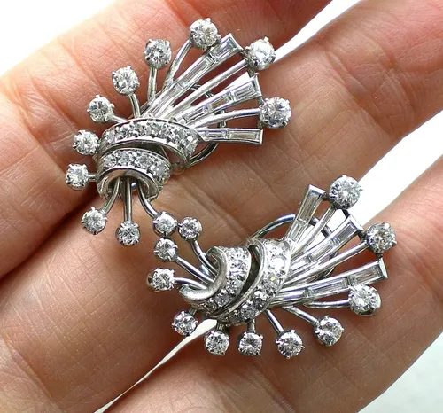 Aros de platino y brillantes sale