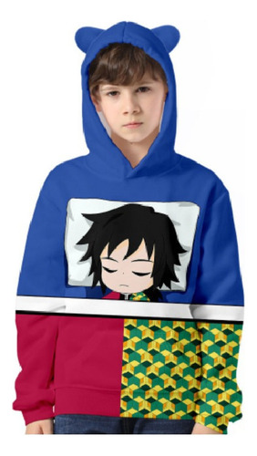 Sudadera Con Capucha Demon Slayer Anime Para Niños Ed