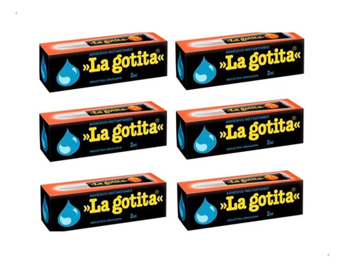 Adhesivo Instantáneo - La Gotita 2ml - Original - 6 Unid 