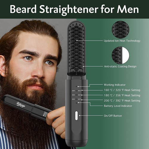 Alisador De Barba Para Hombre, Rehoyo, Inalámbrico, Con Cale