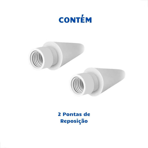 Kit 2 Pontas P/ Caneta Ipad Apple Pencil 1 E 2 Geração