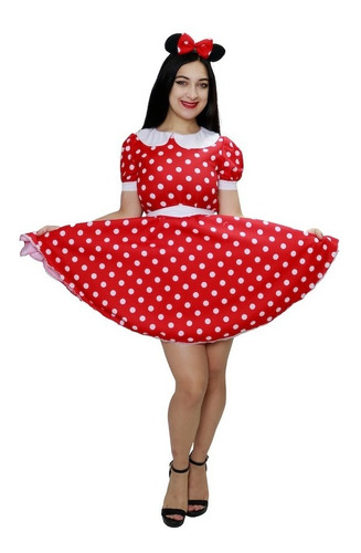 Disfraz Vestido Minnie Mouse Ratoncita Adulto Dama