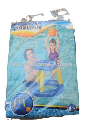 Set Juego Aro De Basquet Flotante Inflable En Bolsa Bestway