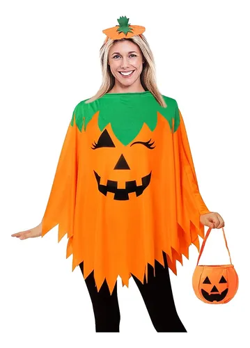 Disfraz De Actuación Fiesta Halloween Con Capa De Calabaza