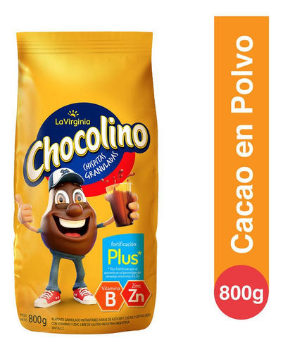 Chocolino Cacao En Polvo Fortificacion Plus La Virginia 800g