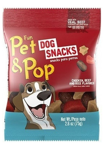 Snack Perro Mon Ami Fun Pet & Pop Pack 75 Grs X 3 Unidades