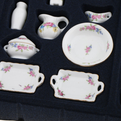40pcs Rose Flores De Té De Porcelana 1/12 Casa Muñeca