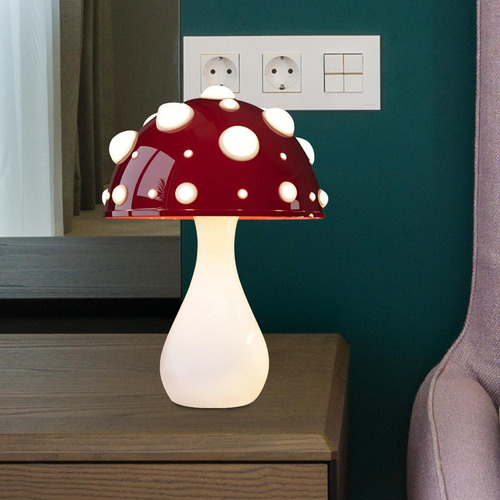 Lámpara De Mesa Mesita De Noche Luz Forma De Seta Lámpara